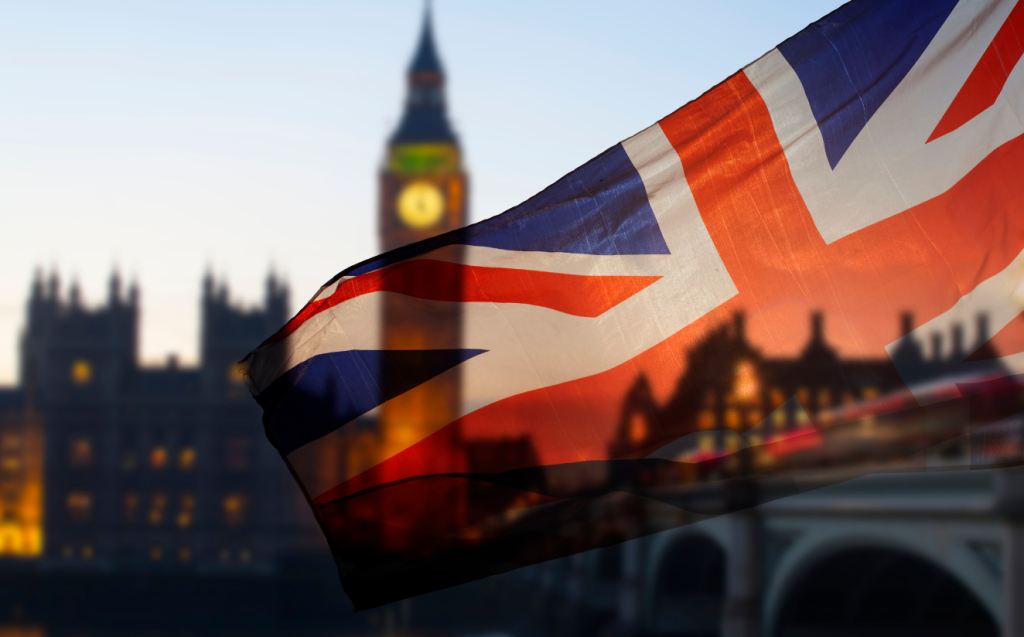 British flag over Big Ben